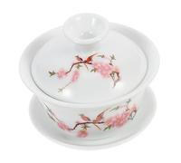 Gatuida Tasse à Thé Céramique Kung Fu avec Couvercle et Soucoupe Bol à Thé Traditionnel Chinois pour Maison et Bureau Design Élégant et Pratique pour Infusion de et