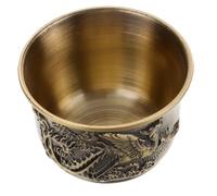 Gatuida Tasse à Thé Chinoise Rétro Alliage de Zinc Vintage Petite Tasse Stable et Résistante pour Bureau et Maison et Style Dragon et Phénix