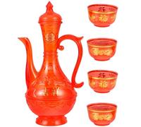 Gatuida Tasses Offrande Cristal avec Pichet Décor Bouddhiste Ensemble Accessoires pour Cérémonie de Culte et Offrandes Eau