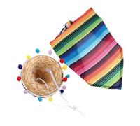 Gatuida Tenue De Canard De Porche Mexicain avec Sombrero Paille Et Bandana Costume Festif pour Statue De Canard De Pelouse Décoration Patio Et Fête Cinco De Mayo