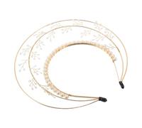 Gatuida -tête Couronne De Déesse Perles Coiffe Lolita Avec Fleurs Dorées Accessoire De Mariage Fête Pour Fille