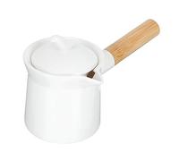 Gatuida Théière Céramique Blanche avec Poignée et Couvercle Théière Décorative pour Infusion et Service Lait Facile à Nettoyer et Pratique pour Thé de Après Midi