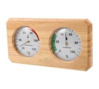 Gatuida Thermomètre Hygromètre de Sauna en Bois, Mural, Double Affichage | Boîtier Bois Beige, Structure Mécanique, Lecture Horizontale, pour Salle Vapeur et Murs de Sauna