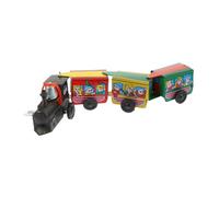 Gatuida Train Rétro à Remontoir avec Trois Wagons Interactif Vintage pour Décoration Intérieure et Cadeau Éducatif Garçon Fille