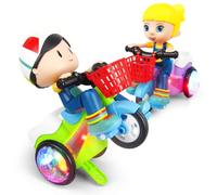 Gatuida Tricycle Acrobatique pour Garçon et Filles en Plastique, à Chevaucher Créatif Lumières LED Interactives, Taille Petite, Couleur Aléatoire, pour Jeux D’intérieur Couleur Aléatoire