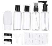 Gatuida Trousse de Toilette 5 Pièces 80 Ml Bouteilles à Pompe Rechargeables Transparentes pour Voyage Cosmétique Paquet de Rangement Étanche