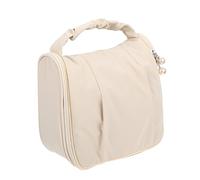 Gatuida Trousse de Toilette Suspendue Beige avec Crochet Pochette Spacieuse de Voyage pour Cosmétiques et Articles de Toilette Fermeture Éclair Sac de Rangement Portable et Résistant