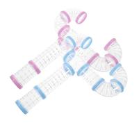 Gatuida Tunnel Soi-même pour Cage à Hamster Transparent, Lot de 2 Sets de Tubes Extérieurs Rose et Bleu, Diamètre Adapté, Jeu D’Exercice pour Petits Rongeurs, Extension de Cage,
