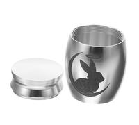 Gatuida Urne Funéraire Lapin Compacte Étanche en Acier Inoxydable Argenté, Mini Urne Crémation pour Animaux De Compagnie, Souvenir Commémoratif pour Conservation des Cendres