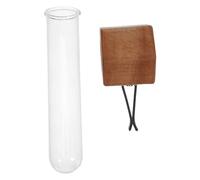 Gatuida Vase Décoratif pour Voiture 20 ML en Verre avec Support en Bois Beige, Accessoire D'intérieur pour Tableau de Bord, Conserve L'air Frais Lors de Longs Voyages