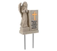 Gatuida Vase Funéraire Résine avec Décoration de Tombeau avec Statue Dange et Ornement de Cimetière Élégant pour Fleurs Fraîches ou Artificielles Jardinière pour Jardin et Tombale