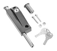 Gatuida Verrou de Porte à Ressort de Zinc Loquet Pivotant Automatique pour Porte Serrure à Pêne Coulissant et Sécurisée Finition Noire avec Clé