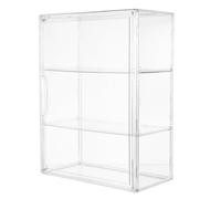Gatuida Vitrine Magnétique Empilable pour Figurines Boîte de Présentation en Acrylique Transparent 36X27X13 CM 2 Compartiments Protection Anti-Poussière pour Collectionneurs et