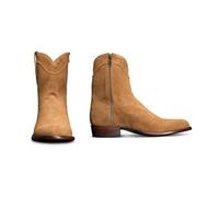 GATURA Bottes Courtes pour Hommes à Bout Rond, Couleur Unie, Talons Hauts Bottes de Chevalier Steampunk Bottes de Cow-Boy Western Vintage Bottes pour Hommes,Brown2,40