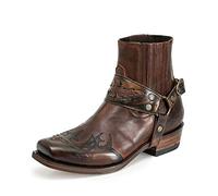 GATURA Bottines Vintage pour Hommes Style Steampunk Round Head Rough Heel Shorts Similicuir PU Cuir Western Cowboy Boots Outdoor Casual Bottes de Sport, 38-48,Jaune,41