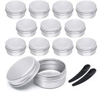 GAUATO Lot de 12 boîtes en aluminium de 5 ml - Pour crème à remplir avec couvercle - Vides et rondes - Pour baume à lèvres - Pour lotion, crème, mini bougies, cosmétiques
