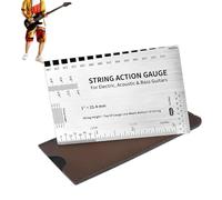 Gauche de configuration de la guitare - Outil d'action de chaîne pour basse acoustique | Assiette en aluminium avec échelle de précision, règle portable, voyage à l'extérieur, maison, entretien d'