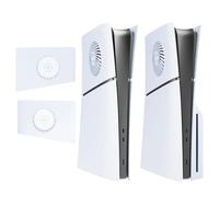 Gauche et Droite Coque supérieure pour PS5 Slim Couvercle supérieur Plaque Frontale Panneau de Remplacement, Coque latérale avec évents de Refroidissement Anti-Rayures Coque protectrice