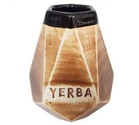 Gaucho Bruno Grand gobelet en céramique Yerba Prisme mate - réutilisable, antidérapant et facile à nettoyer - Tasse à thé angulaire aux tons naturels conserve la chaleur - pour la maison et en voyage