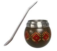 Gaucho Bruno - Mate thermique en acier inoxydable pour boire du Yerba Mate | Facile à nettoyer | Confortable à tenir | Maintient la température de la boisson | Conçu pour ressembler à une gourde