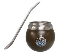 Gaucho Bruno - Mate thermique en acier inoxydable pour boire du Yerba Mate | Facile à nettoyer | Confortable à tenir | Maintient la température de la boisson | Conçu pour ressembler à une gourde