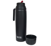 Gaucho Bruno Yerba Mate Flask -Récipient isotherme avec bec verseur de précision, poignée et couvercle à vis - Isolé pour boissons chaudes et froides - Acier inoxydable avec revêtement noir