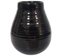 Gaucho Bruno Yerba Mate - Grande Gourde Antidérapante - Tasse en Céramique Facile à Nettoyer - Kit pour Boisson Maté Bio et Réutilisable Conserve la Chaleur - Maison et Voyage - Noir