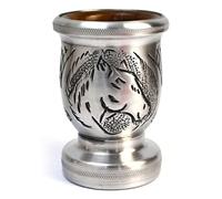 Gaucho Cebar Palo Santo Mate Tasse à thé en métal forgé | Fabriqué à la main - Tasse à thé Palo Santo entièrement recouverte de métal gravé