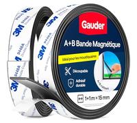 GAUDER Bande Magnétique A+B pour Moustiquaires - Bandes Magnétiques Autocollantes avec Forte Attraction Mutuelle - Ruban Magnétique avec Contrepartie & Adhésif Puissant (1+1 m)