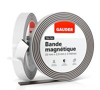 GAUDER Bande Magnétique Autocollante Forte - Mousse Adhésive pour Surfaces Inégales - Ruban Magnétique Découpable Haute Adhérence et Force Optimisée (3 m x 20 mm)