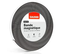 GAUDER Bande Magnétique Autocollante Forte - Mousse Adhésive pour Surfaces Inégales - Ruban Magnétique Découpable Haute Adhérence et Force Optimisée (6 m x 15 mm)