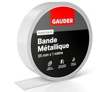 GAUDER Bande Métallique Autocollante - Idéale pour Figurines Tonie® & Étagères - Surface de Fixation pour Aimants - Bande Ferro avec Adhésif en Mousse - Bandes Fines en Acier (1 m x 35 mm)