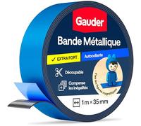 GAUDER Bande métallique autocollante - Ruban magnétique pour aimants et figurines Tonie® & étagères - Bande Ferro & ruban ferreux pour bricolage et organisation (1 m x 35 mm - bleu)