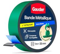 GAUDER Bande métallique autocollante - Ruban magnétique pour aimants et figurines Tonie® & étagères - Bande Ferro & ruban ferreux pour bricolage et organisation (1 m x 35 mm - vert)
