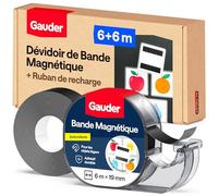 GAUDER Dévidoire de Bande Magnétique Adhésive | 1+1 Distributeur de Bandes Magnétiques Autocollantes | Ruban Magnétique (6 m)