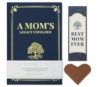 GAUDORA Cadeau de Noël d'anniversaire pour maman de la part de sa fille et de son fils - Carnet avec marque-page en cuir en forme de cœur - Cadeau pour maman, belle-mère en bonus pour belle-mère