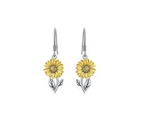 GAUEIOUR Boucles d'oreilles pendantes en forme de tournesol - En bronze - Élégantes - Bijou tendance - Symbole de la passion, de la chaleur, du soleil et du positif, Cuivre