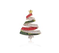 GAUEIOUR Broche arbre de Noël en strass pour femme, broche de beauté pour sapin de Nouvel An, décorations de fête de Noël, banquet, écharpe, vêtements, épingle, pendentif, cadeaux
