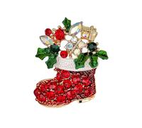 GAUEIOUR Broche de chaussette de Noël pour décoration de Noël - Broche tendance en cristal et strass - Cadeau de Noël pour femme