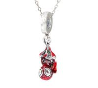 GAUEIOUR Collier araignée, joli collier de dessin animé avec le même accessoire, bijoux en cuivre blanc à la mode rouge pour hommes et femmes