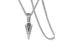 GAUEIOUR Collier avec pendentif en forme de tête de flèche en acier inoxydable argenté pour homme Style vintage nordique