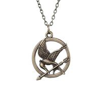 GAUEIOUR Collier oiseau moqueur, oiseau langue, rond creux tridimensionnel double face, polyvalent et tendance en alliage (bronze ancien)