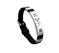 GAUEIOUR Messi10 Bracelet en acier inoxydable et silicone pour fan de football