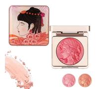 Gaufrage poudre lisse blush palette pour les joues, gaufrage fille blush pour les joues, Matte Powder Blush palette, naturel Nude longue durée poudre blush pour toutes les peaux (Rose)