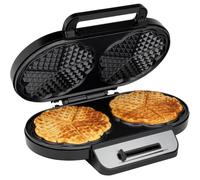 Gaufres Clatronic avec 2 surfaces de cuisson antiadhésives | Gaufres forme coeur, degré de bronzage réglable en continu et feu de camp | 2 gaufres par cuisson en quelques minutes | 1200W | WA 3745