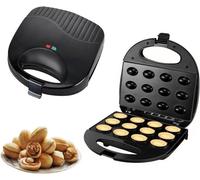 Gaufrier 12 Moitiés Gateau Forme de Noix,220V,Revêtement Anti-Adhésif,Moule à Noix,Machine à Pâtisserie,Moule à Gaufres pour