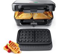 Gaufrier 1200W, Appareil Croque Monsieur 3 En 1, Contrôle De La Température À 5 Vitesses, Machine À Gaufres Et Croques, À