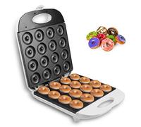 Gaufrier 1400W Mini Gaufrier Donut Maker - Petite machine de cuisson antiadhésive pour 16 mini beignets à la fois - Idéal pour les noix, les beignets végétaliens et plus - Machine à collatio