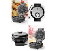 GAUFRIER 19 cm 1000 W Contrôle automatique de la température Alliage d'aluminium / Couleur gris gaufre en forme de Coeur