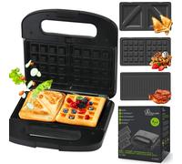 Gaufrier 3 en 1 grille-pain sandwich, presse panini, gaufrier 1000W
